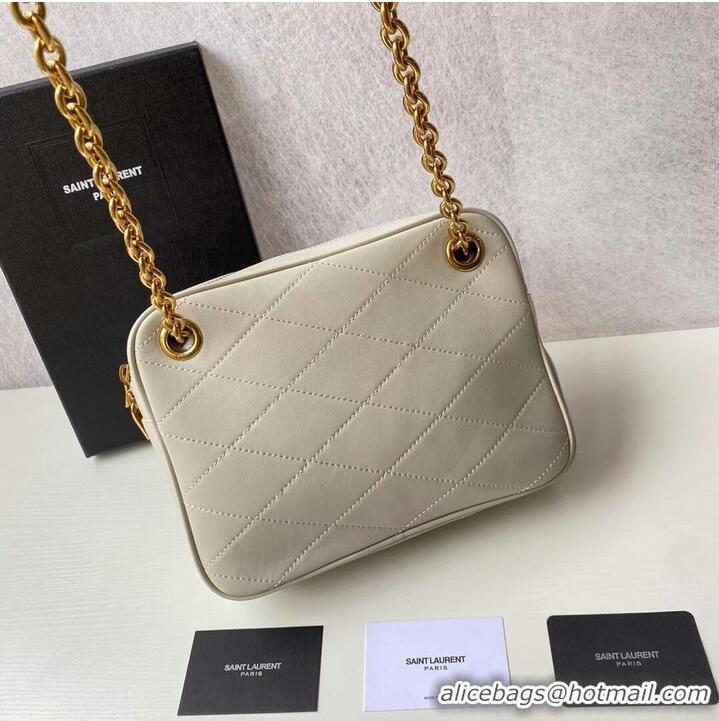 Classic YSL LE MAILLON SMALL CHAIN BAG IN QUILTED LAMBSKIN 6693081 BLANC VINTAGE