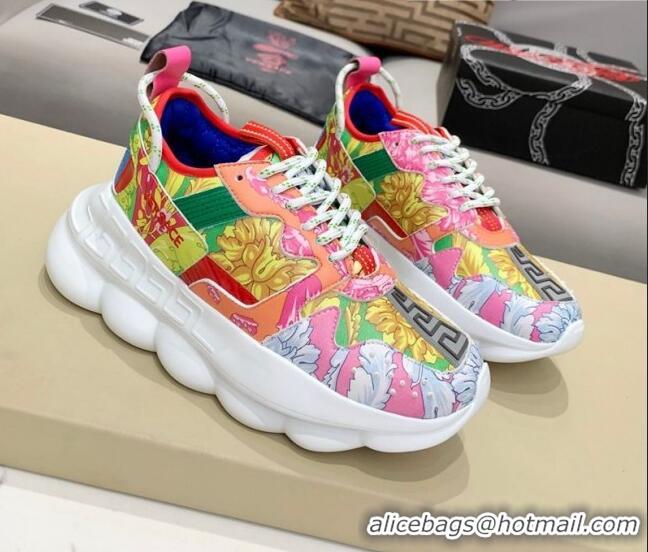 Best Luxury Versace Print Sneakers 012691 Pink