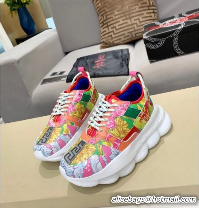 Best Luxury Versace Print Sneakers 012691 Pink