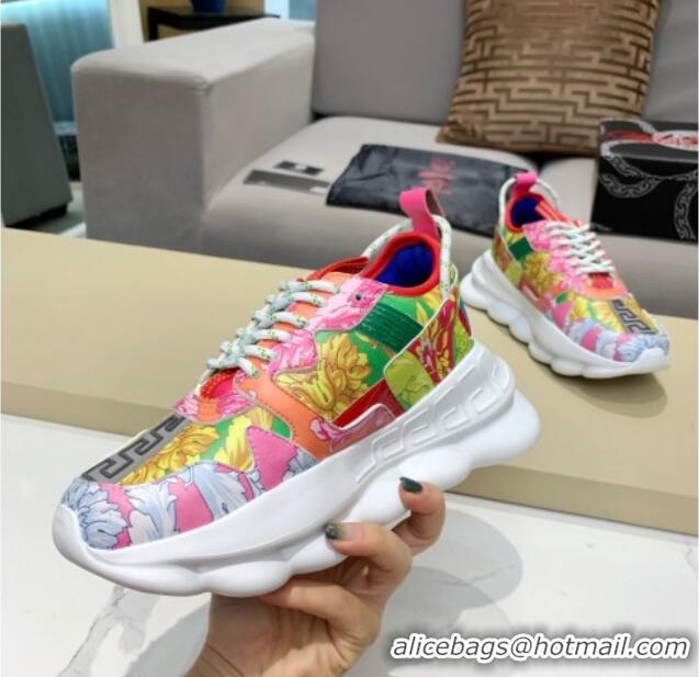 Best Luxury Versace Print Sneakers 012691 Pink