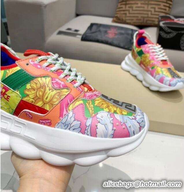 Best Luxury Versace Print Sneakers 012691 Pink