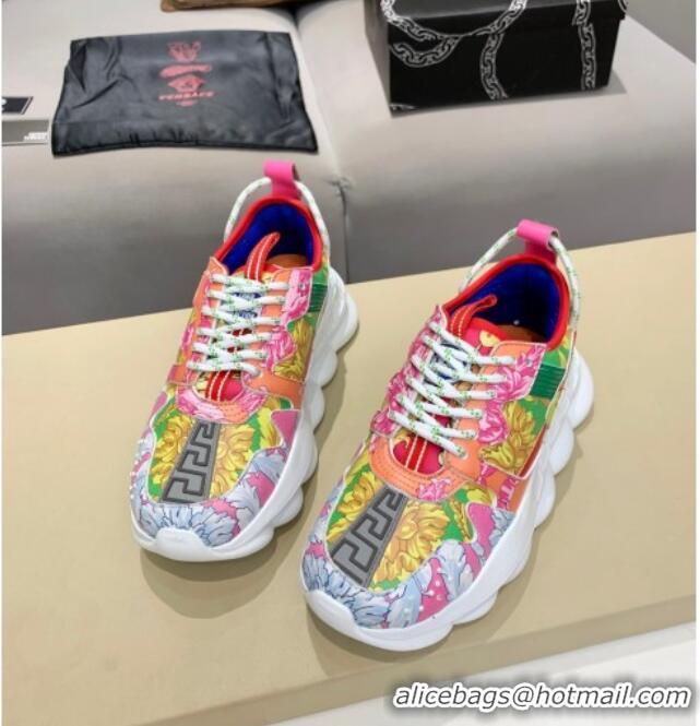 Best Luxury Versace Print Sneakers 012691 Pink