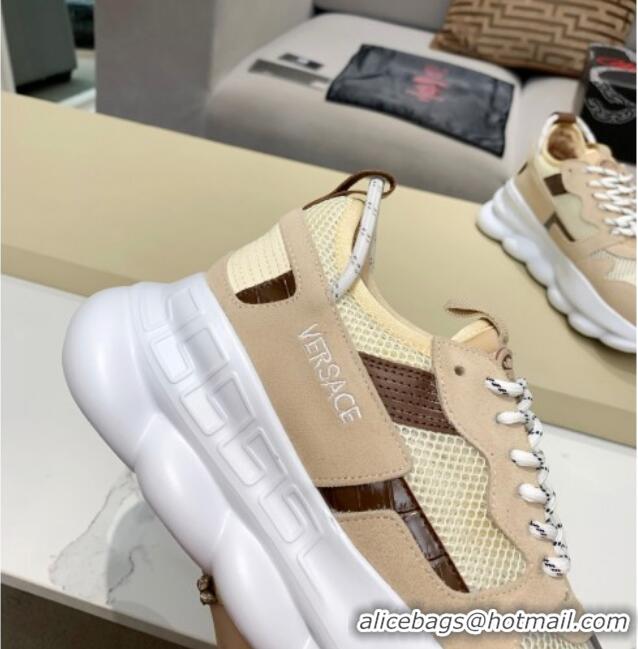 Good Quality Versace Mesh Sneakers 012693 Beige