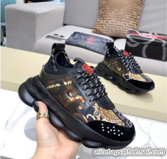 Elegant Versace Print Sneakers 126102 Black