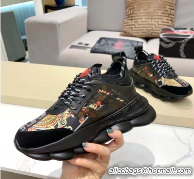 Elegant Versace Print Sneakers 126102 Black