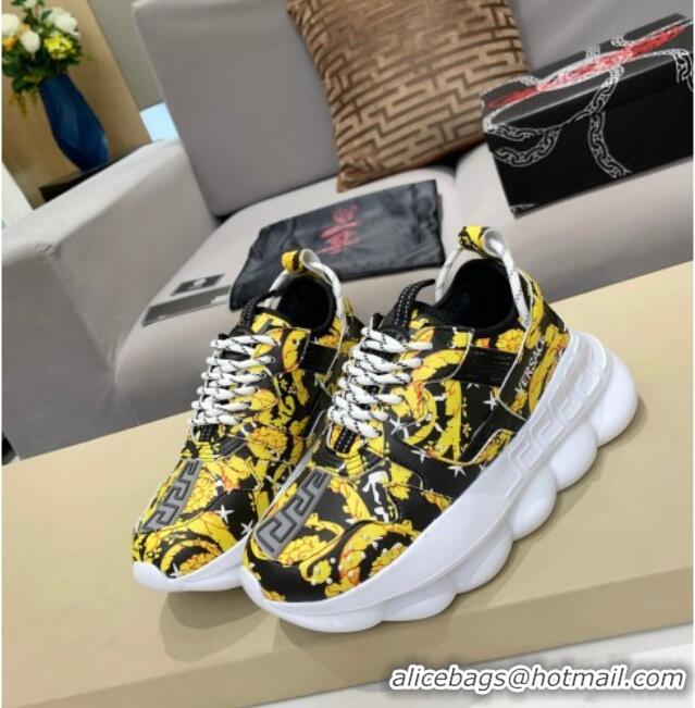 Best Product Versace Print Sneakers Black/Gold 126106