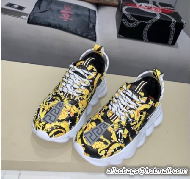 Best Product Versace Print Sneakers Black/Gold 126106