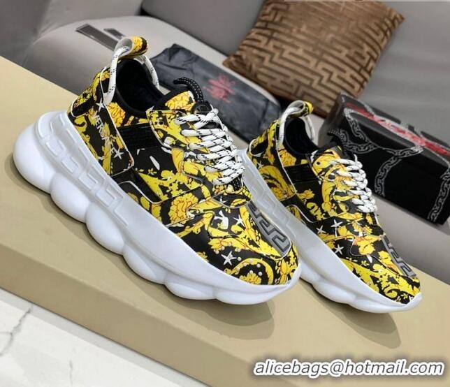 Best Product Versace Print Sneakers Black/Gold 126106