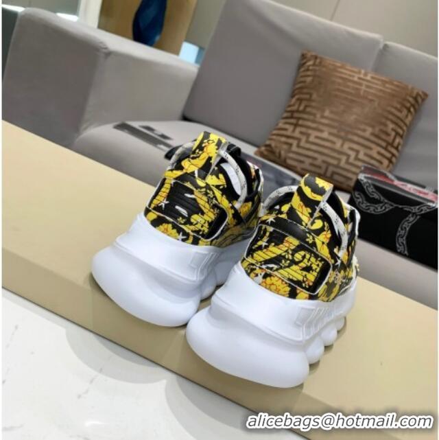 Best Product Versace Print Sneakers Black/Gold 126106