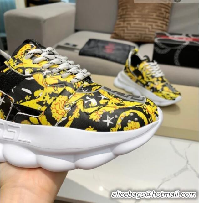 Best Product Versace Print Sneakers Black/Gold 126106