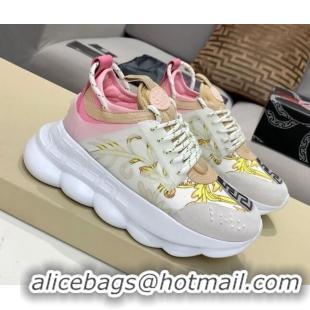 Purchase Versace Print Sneakers White/Pink/Yellow 126111