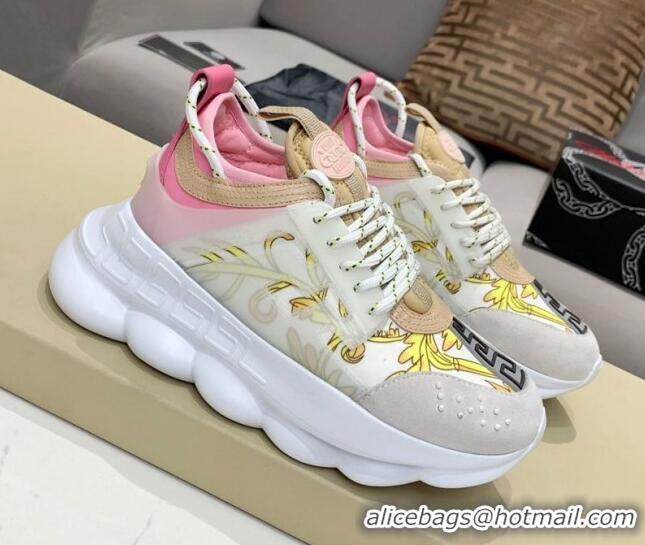 Purchase Versace Print Sneakers White/Pink/Yellow 126111