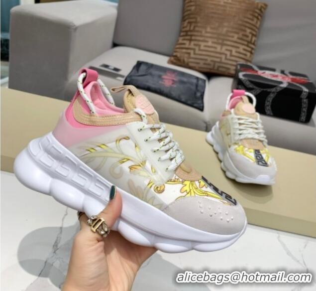 Purchase Versace Print Sneakers White/Pink/Yellow 126111