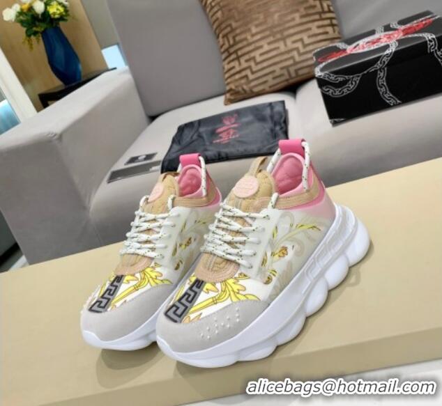 Purchase Versace Print Sneakers White/Pink/Yellow 126111