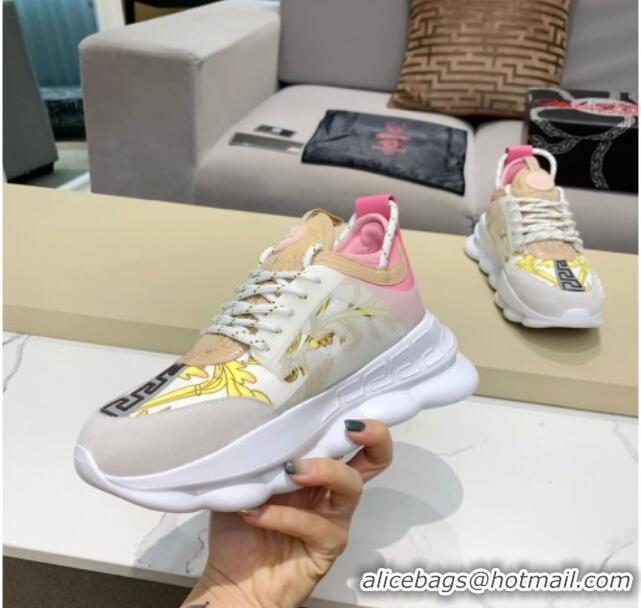 Purchase Versace Print Sneakers White/Pink/Yellow 126111