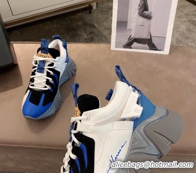 Top Quality Versace Squalo Sneakers 126114 Blue/Black/White