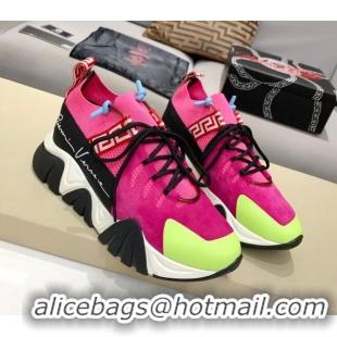 Best Design Versace Squalo Knit Sneakers Pink 126117