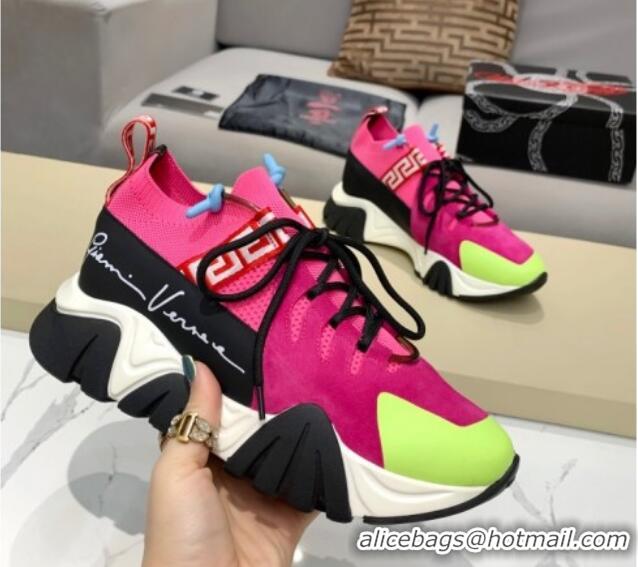 Best Design Versace Squalo Knit Sneakers Pink 126117