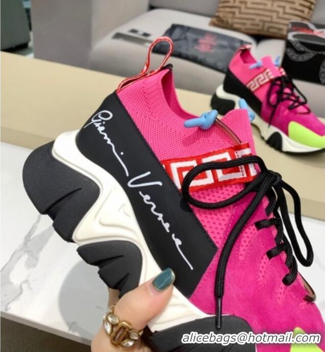 Best Design Versace Squalo Knit Sneakers Pink 126117