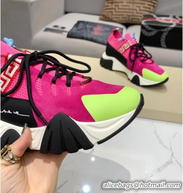 Best Design Versace Squalo Knit Sneakers Pink 126117