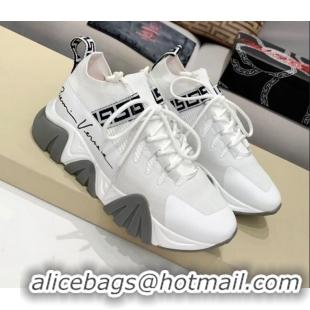 Best Luxury Versace Squalo Knit Sneakers 126117 White