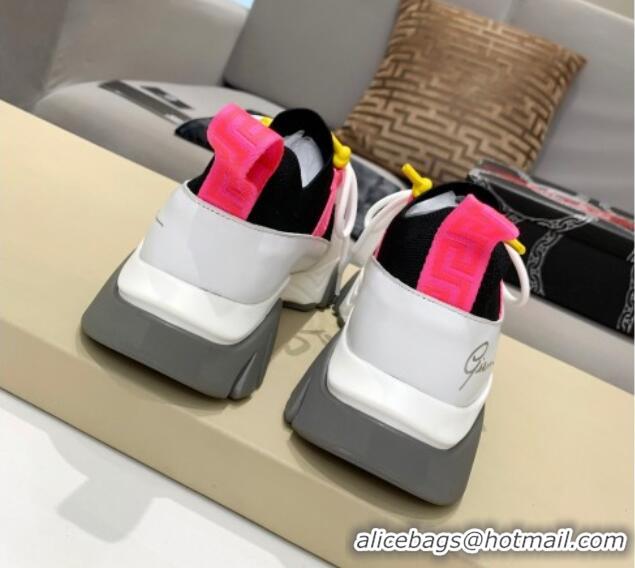 Classic Practical Versace Squalo Knit Sneakers 126117 Pink/White