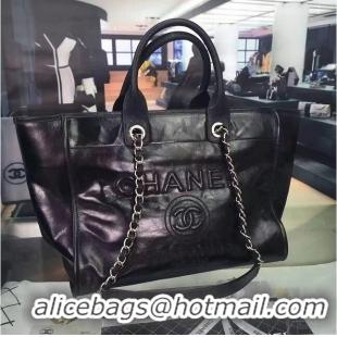 New Discount Chanel Top Quality Leather Shopping Bag CHA85110 Black