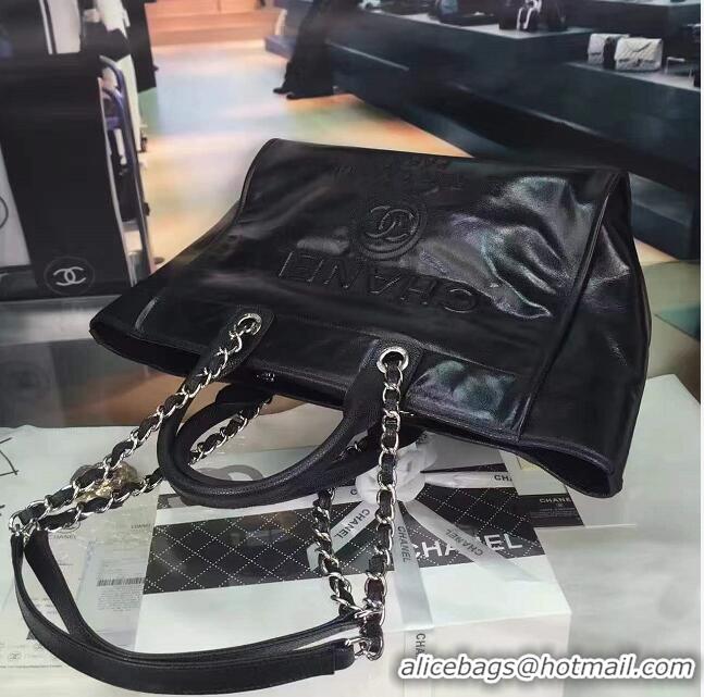 New Discount Chanel Top Quality Leather Shopping Bag CHA85110 Black