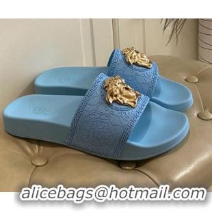 New Fashion Versace Flat Side Sandals 071201 Blue