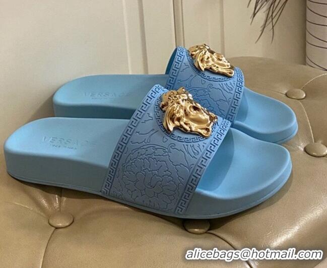 New Fashion Versace Flat Side Sandals 071201 Blue