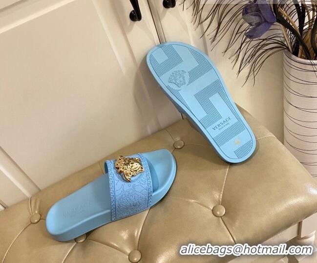 New Fashion Versace Flat Side Sandals 071201 Blue