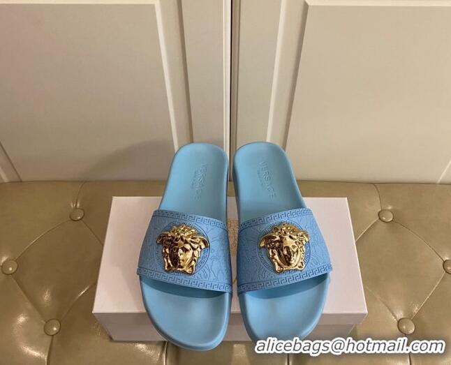 New Fashion Versace Flat Side Sandals 071201 Blue