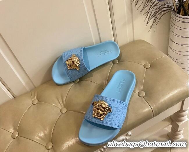 New Fashion Versace Flat Side Sandals 071201 Blue