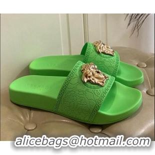 Low Cost Versace Flat Side Sandals 071201 Green