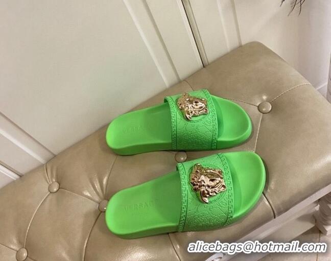 Low Cost Versace Flat Side Sandals 071201 Green