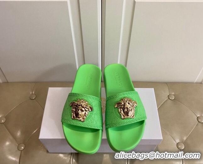 Low Cost Versace Flat Side Sandals 071201 Green