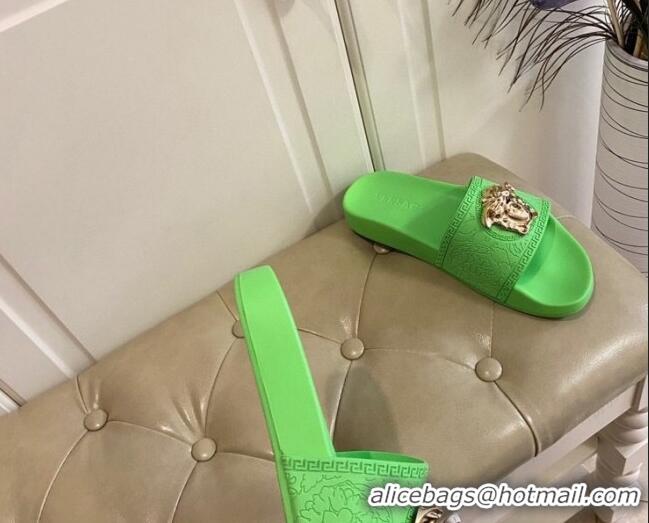 Low Cost Versace Flat Side Sandals 071201 Green