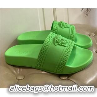 Good Product Versace Flat Side Sandals 071203 Green