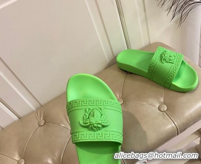 Good Product Versace Flat Side Sandals 071203 Green