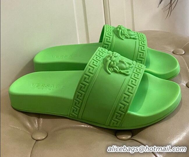 Good Product Versace Flat Side Sandals 071203 Green