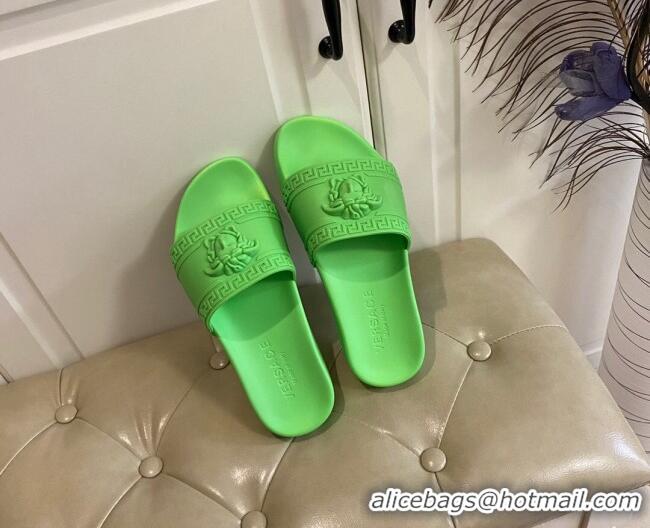 Good Product Versace Flat Side Sandals 071203 Green