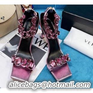 Low Price Versace Calfskin Chain Sandals 8.5cm 071233 Pink