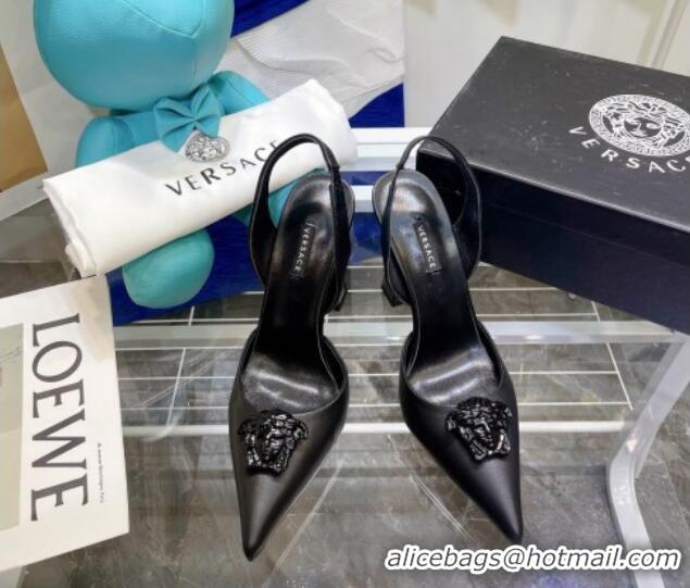 Affordable Price Versace La Medusa Calfskin Slingback Pumps 9.5cm 806050 Black