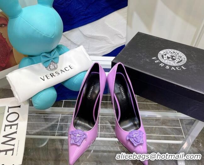 Low Price Versace La Medusa Patent Leather Pumps 9.5cm 081153 Purple