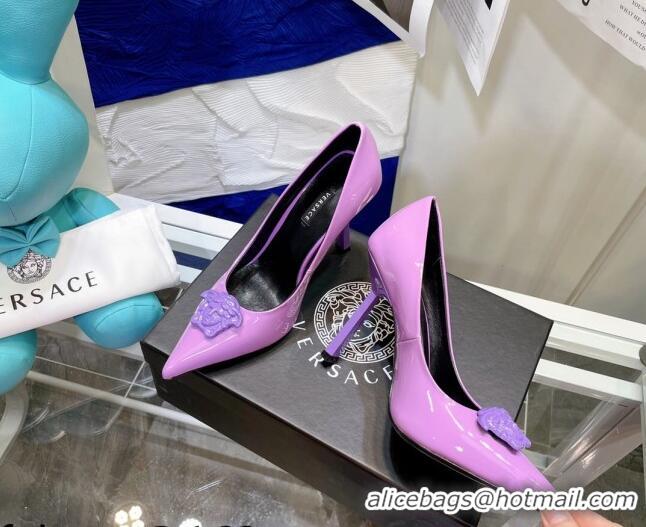 Low Price Versace La Medusa Patent Leather Pumps 9.5cm 081153 Purple