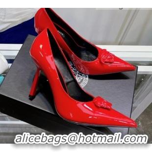 Best Grade Versace La Medusa Patent Leather Pumps 9.5cm 081153 Red