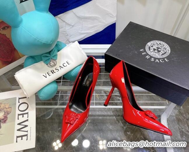 Best Grade Versace La Medusa Patent Leather Pumps 9.5cm 081153 Red