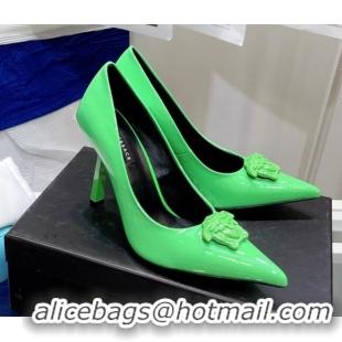 Most Popular Versace La Medusa Patent Leather Pumps 9.5cm 081153 Green