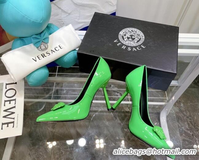 Most Popular Versace La Medusa Patent Leather Pumps 9.5cm 081153 Green