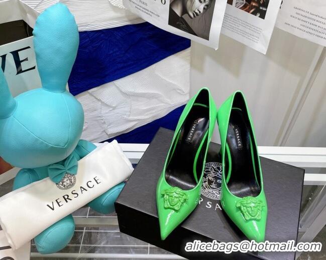 Most Popular Versace La Medusa Patent Leather Pumps 9.5cm 081153 Green